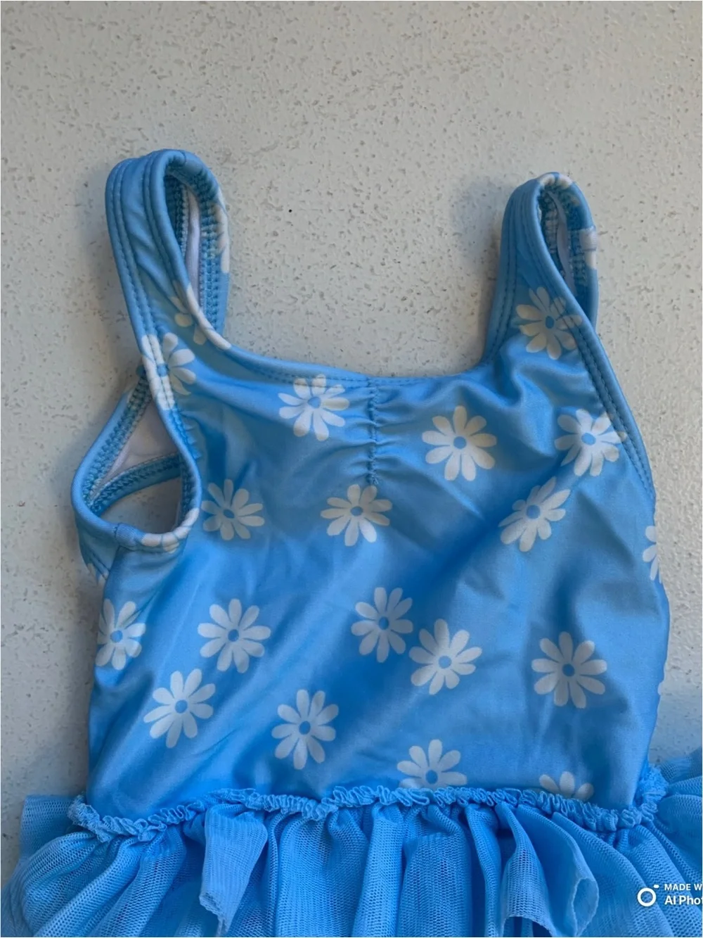 Cat & Jack Girls Blue Flower Tutu One Piece Swimsuit Size 18M NWOT Beach Vacatio